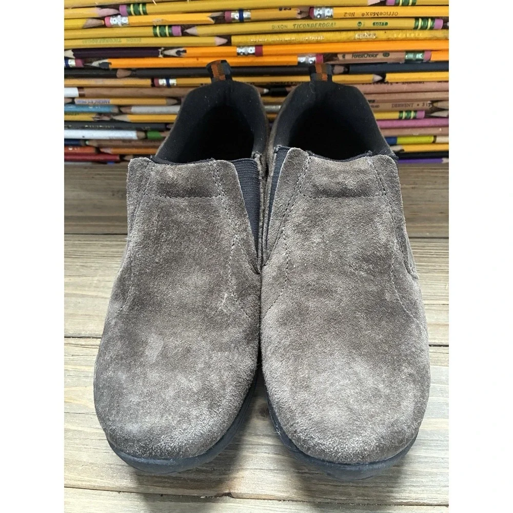 Merrell Gunsmoke Boys Shoes Brown Suede Slip On Outdoor Comfort 5